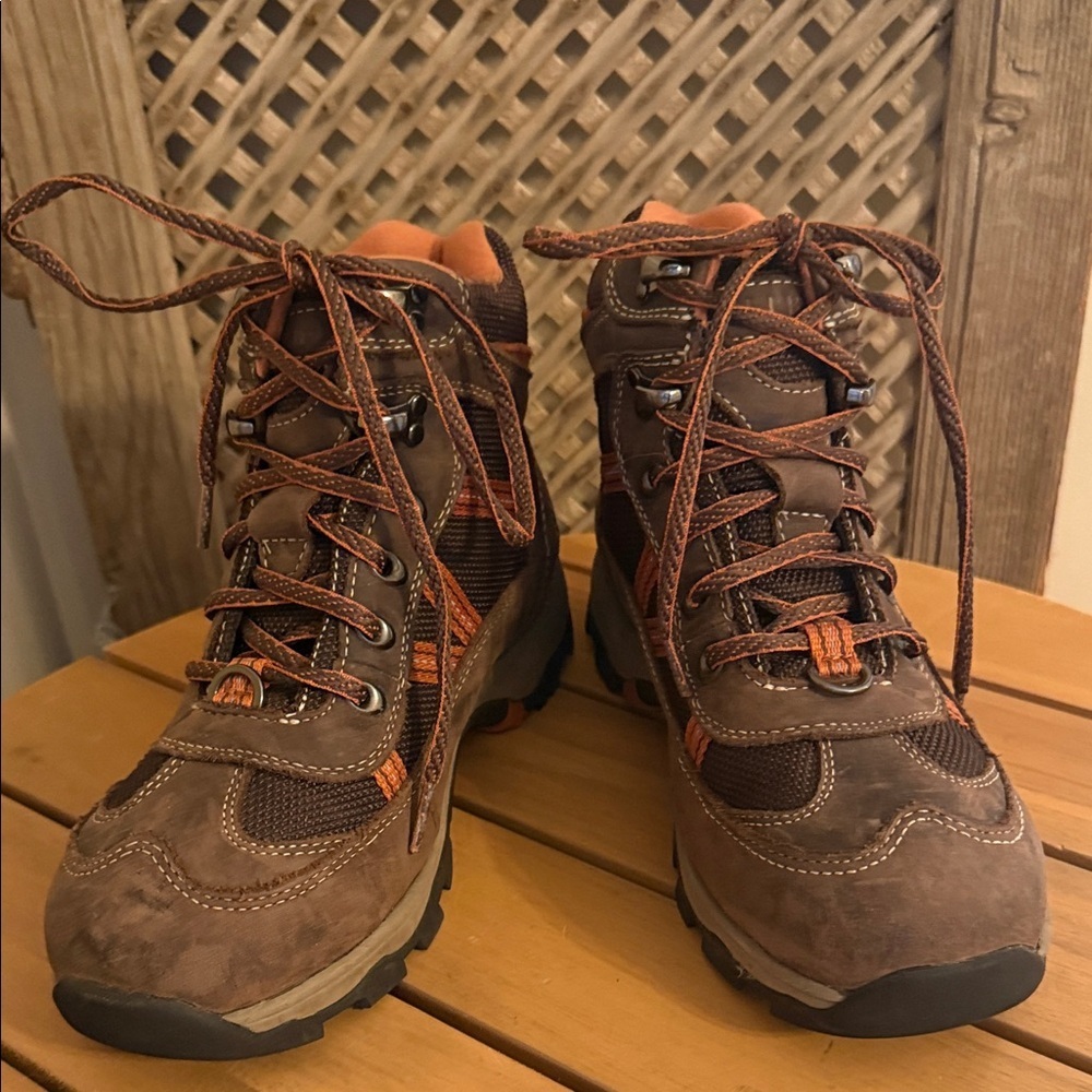 L.L. Bean Brown and Orange Kids Rain & Snow Boots